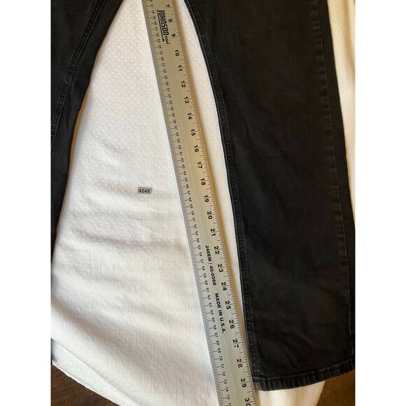 Hudson & Barrow NYC Men Slim Jeans size 36 x 32 Black Mid Rise Stretch Boot Cut - Picture 4 of 11